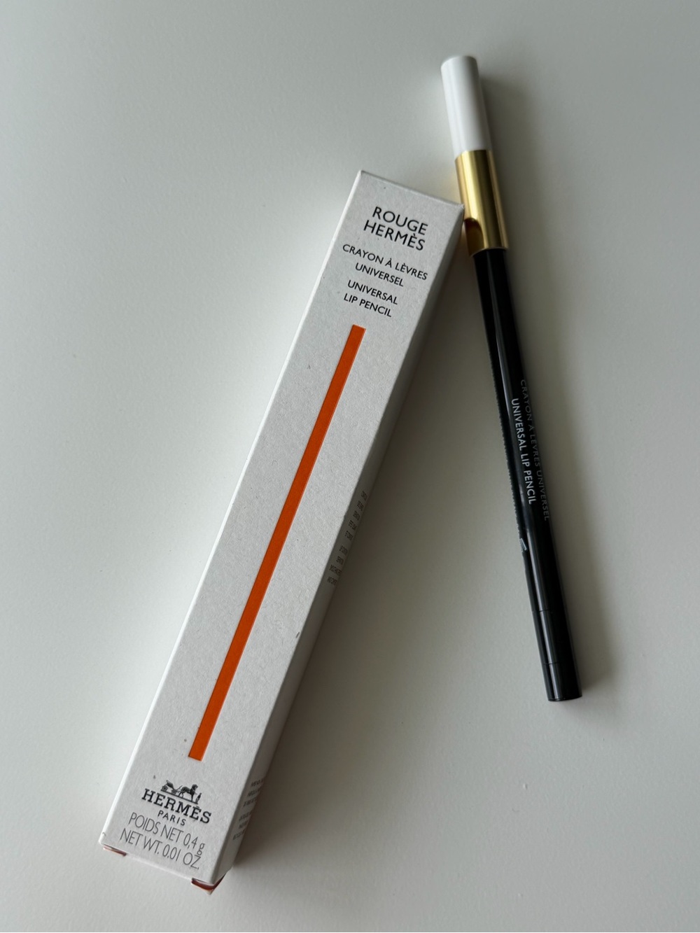 Hermès Rouge Universal Lip Liner Pencil — Black with White Cap BNIB